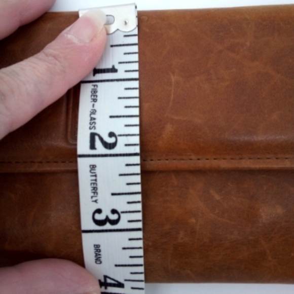 Vintage Amity Cowhide Leather Men's Trifold Wallet Billfold Brown 4 Snaps - Picture 14 of 16